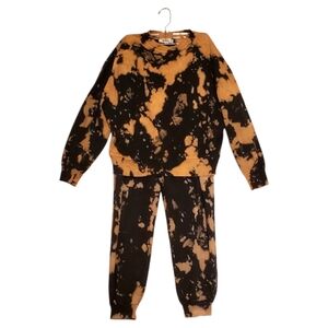 Missguided Sweatpant Sweatshirt Set Tan Black 2‎ Piece Size 4 NWOT